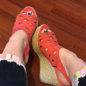 Via spiga wedge cut out sandals.